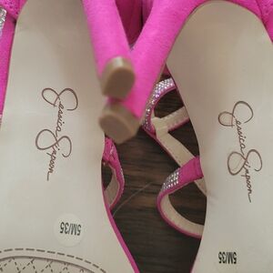NWOT,Jessica Simpson Fuchsia Strappy Heels